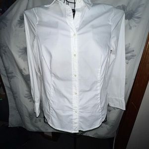 J Crew White Organic Cotton Curvy Fit Tailored Button Down Shirt Size 12 LNC!!